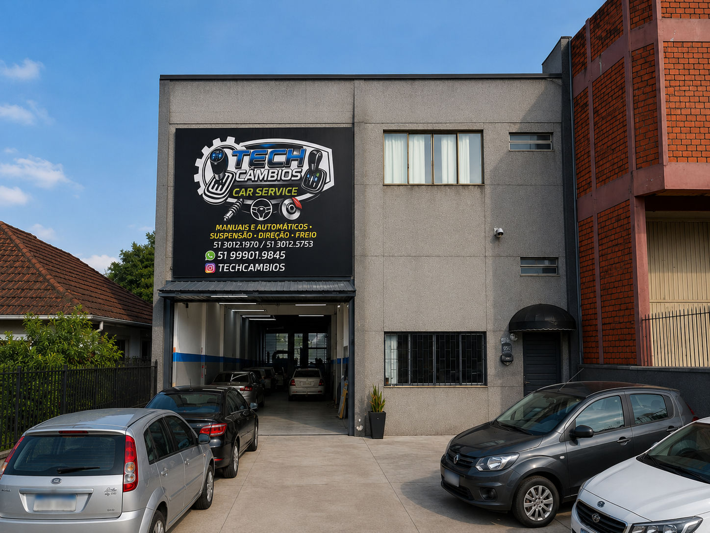 Fachada da oficina Tech Câmbios Car Service em Porto Alegre